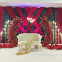 Taille personnalisée 10 * 10ft église mariage décoration toile de fond rideaux rideau paillettes tissu décors avec supports pour mariage