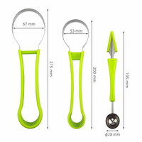 Coupe-pastèque multifonction en acier inoxydable, outils de découpe de fruits, ensemble de cuillères à melon, trancheuse à fruits, séparateur de pulpe