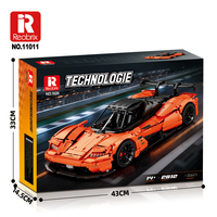 Reobrix 11011 KTM GTR Racing Sports Car Brick 2812Pcs 1:8 Scale Orange Black Supercar Model Building Block Display Kit pour adulte
