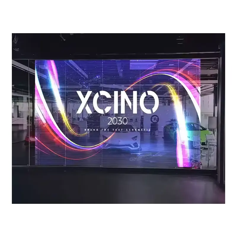 Film layar Led transparan fleksibel perekat dinding Video