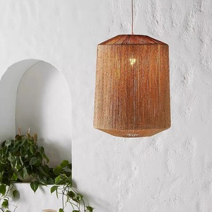 Rattan Pendant <b>Light</b> Round Led Single Head Chandelier For <b>Dining</b> Room Bedroom Tea Room Zen Style Lighting - Product Image 1