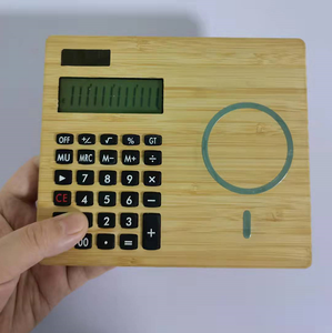 Nouveau produit créatif en bambou 2 en 1 calculatrice en bambou chargeur sans fil charge rapide sans fil quais en bois - Product Image 6