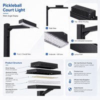 Luz LED de 240W para Cancha de Pickleball, Iluminación Deportiva para Exteriores