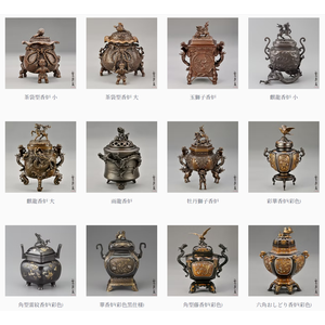 Quemador de Incienso Japonés Kisendo Modelo 6 Clásico de Plata Envejecida con Diseño de Crisantemo, Aromático para Exhibición Interior y Colección - Product Image 6