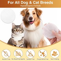 Lingettes rondes personnalisées hypoallergéniques sans alcool pour animaux de compagnie pour les yeux