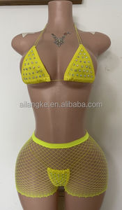 Vadulyer Sofort Lieferbar Verfügbar in 10 Wählbaren Farben Diamantbesetzte Exotische Tanzbekleidung Stripper-Outfits - Product Image 2