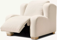Fauteuil inclinable de luxe, taille généreuse, style parisien moderne, texture de matériau confortable, contour ergonomique, structure ajustable, fabrication artisanale