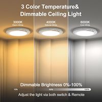 Plafonnier magnétique sans fil rechargeable à détecteur de mouvement avec télécommande, 3 températures de couleur/RGB, luminosité réglable pour couloir