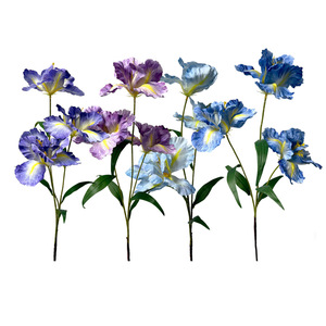 Bouquet de fleurs d'iris artificielles 30cm-100cm en soie, haute simulation, décoration pour salon et centre commercial - Product Image 5