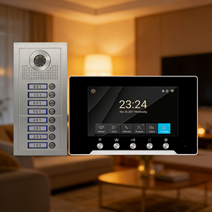 Vidéophone 4 fils 7 pouces offrant la connexion de plusieurs appareils et la prise en charge de la guidance vocale pour les appartements équipés - Product Image 1