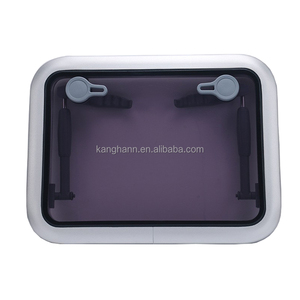 Marco <span class=keywords><strong>de</strong></span> aluminio curvo rectangular vidrio templado gris claro para ventanas <span class=keywords><strong>de</strong></span> barcos, yates o autocaravanas - Product Image 2