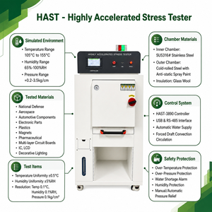 Horno de Envejecimiento Industrial de Alta Temperatura y Alta Presión, Cámara PCT HAST con Interfaz USB para Descarga de Datos - Product Image 3