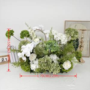 Toptan Düğün Yolu Çiçek Yolu Süsü İpek Yapay Çiçek Yolu Süsü Düğün Yolu Süslemeleri Yeşil Çiçekler Düğün - Product Image 2