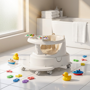 Chaise haute multifonctionnelle en plastique <span class=keywords><strong>pour</strong></span> bébé, tabouret de <span class=keywords><strong>bain</strong></span>, siège à dossier anti-chute, chaise à roulettes <span class=keywords><strong>pour</strong></span> jouets - Product Image 1