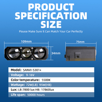 SANVI S301+ 24V Ampoule LED à grille large bande de fréquences 10000 Lumens 95W Lampe de conduite polyvalente pour moto, camion et éclairage intensif 1