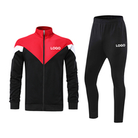 Survêtement zippé de grande taille 2 pièces ensemble de jogging pantalon de gym survêtements 100% polyester survêtement vestes de jogging pour hommes