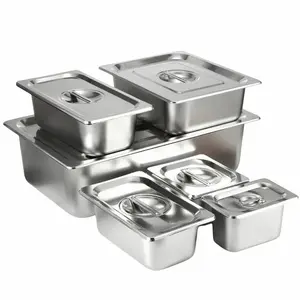 Promotion Kitchen Outdoor Stainless Steel Food Buffet Pans Supplies Storage GN Pan Food Containers Buffet Tray Food Warmer Plate