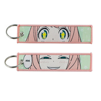 Nouveau porte-clés Frieren Jet Tag, broderie double face anime, mignon, SPY, porte-clés de voiture personnalisé