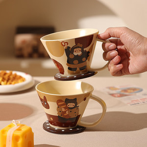 แก้วกาแฟลายการ์ตูนน่ารัก ดีไซน์สวยงาม ใช้สำหรับกาแฟและน้ำ เซรามิก เหมาะสำหรับมื้อเช้า คุณภาพดี บรรจุในกล่องของขวัญสวยงาม - Product Image 1