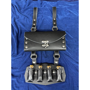 Custodia cintura in pelle e supporto pozione con 4 bottiglie - Product Image 3