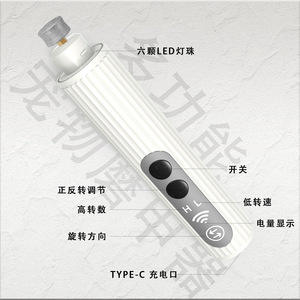 Pet Electric Nail Grinder For <b>Dogs</b> With Led <b>Lights</b> Type C Charging Modern Design Plastic Body - Product Image 1