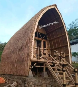 บ้านพักตากอากาศวิลล่ารีสอร์ททรอปิคอล โครงสร้างไม้ไผ่ธรรมชาติ วัสดุใหม่ที่เป็นมิตรกับสิ่งแวดล้อม ทนทาน ใช้งานได้ยาวนาน ผลิตจากไม้ไผ่แบบกำหนดเอง - Product Image 3