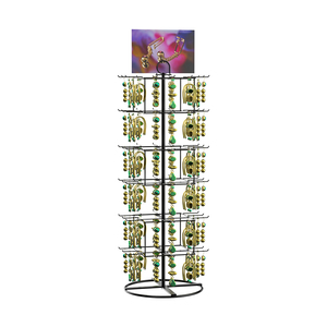 Boutique 3-Tier xoay có thể tháo rời thân thiện với môi kim loại truy cập hiển thị giá trang sức Keychain đứng cho trang trí bông tai đứng - Product Image 1