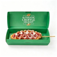 Boîte à hot-dogs en papier anti-graisse, plateau à snacks écologique pour restaurant, emballage en papier personnalisé pour frites, croffles, gaufres, pâtisserie