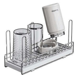 Soporte para toallas de acero inoxidable 304, estante de cocina de pie, moderno, de alto valor, con almacenamiento invertido y escurridor. - Product Image 4