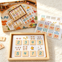 Juguete Educativo de Madera para Niños, Montessori, con Números de Colores, para el Aprendizaje de la Cognición, Juego de Emparejamiento Matemático, Venta al Por Mayor