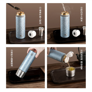 Vaso Térmico con Recubrimiento de Titanio de 500 ml, Aislado, Portátil, con Separador de Agua y Té, Regalo Empresarial - Product Image 3
