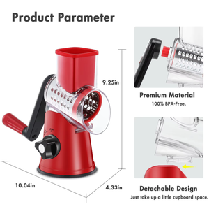 Éminceur manuel de légumes et râpe <span class=keywords><strong>à</strong></span> <span class=keywords><strong>fromage</strong></span> en acier inoxydable, compatible lave-vaisselle, outil écologique pour pommes de terre, carottes et <span class=keywords><strong>fromage</strong></span> - Product Image 2