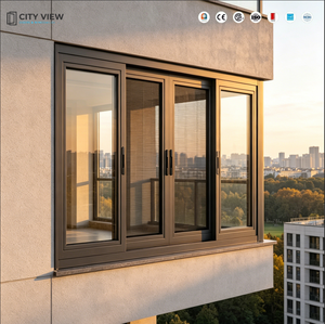 Fenêtres coulissantes en aluminium à double vitrage trempé avec <span class=keywords><strong>grille</strong></span> de sécurité pour la <span class=keywords><strong>ventilation</strong></span> des maisons et appartements modernes - Product Image 3