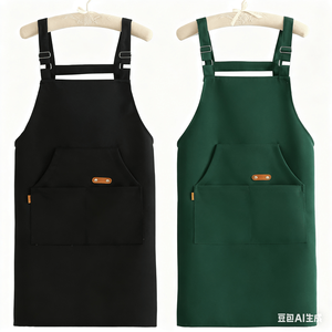 Grembiuli da Cucina Personalizzabili con Logo, Impermeabili, in Cotone e Poliestere, per Uomo e Donna, Colori Nero, Grigio, Verde, Giallo e Multicolore - Product Image 2