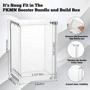 UV Protection Pre-Assembled Clear Acrylic <b>Display</b> <b>Case</b> for Booster Bundle Box Vertical Desktop Dustproof Waterproof - Product Image 5