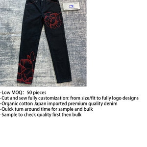 DENIMGUYSカスタム赤刺繍メンズデニムジーンズ手刺繍メンズデニムパンツ - Product Image 4