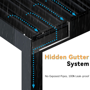 Pergola Bioclimatica Motorizzata <span class=keywords><strong>in</strong></span> Alluminio Impermeabile con Telaio Verniciato a Polvere per Giardino e Balcone, Design a Lamelle - Product Image 6