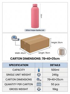 Promotional Personalized Double Wall Thermal Vacuum <b>Flask</b> Insulated Outdoor Sports Drink Shaped Stainless Steel Water <b>Bottles</b> - Product Image 4