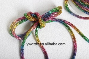 Corde en strass à motifs de verre de 2.5mm de couleur arc-en-ciel 6mm strass étincelants Techniques de colle 3D pour l'étirement circulaire - Product Image 3