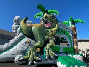 WINWAYTOYS Dinosaure 4-en-1 T-<span class=keywords><strong>Rex</strong></span> <span class=keywords><strong>Grand</strong></span> Combo Gonflable Sec Château Gonflable avec Toboggan 8x4m <span class=keywords><strong>Capacité</strong></span> 500kg - Product Image 3