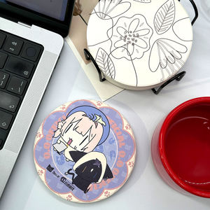 Factory Custom logo printing <b>Ceramic</b> Cork Absorbent Cup Mat Set Personalized Cheap bar Beer <b>Coasters</b> for Drink Coffee - Product Image 5