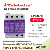 Parafoudre AC 4P T2 385V 40-80kA 8/20μs, parafoudre basse tension pour système TN-S/TNC-S