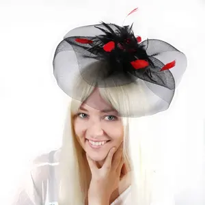 신제품 20S 50S 머리띠 베일 칵테일 모자 필박스 모자 티 파티 켄터키 더비 매료 모자 여성용
