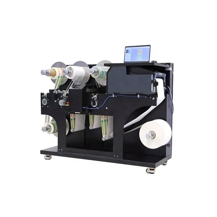 Automatische Roll Digitale Zelfklevende Label Lamineren Stansmachine Roterende Label Stansen Printer Printing Machine