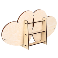 Cadre de cœur en bois créatif bricolage moderne pour décorations de fête de mariage et livre d'or signe-in fabriqué à la main à partir de bois
