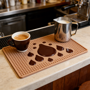 Tapetes de Bar Personalizados al por Mayor, Blancos y Negros, Antideslizantes, para Derrames de Café, de Goma Suave, Silicona, PVC, con Logotipos - Product Image 3