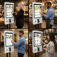 Système de point de vente tactile WUXIN 21,5 24 27 32 pouces avec écran tactile Windows 11, borne de commande, borne de paiement automatique pour McDonald's/KFC/Restaurant