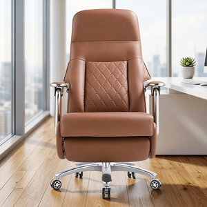 Silla de Oficina Ejecutiva Ergonómica de Cuero Genuino con Masaje Eléctrico |   Sillón Reclinable con Calefacción y Ventilación, Diseño de Lujo Ligero y Giratorio - Product Image 3