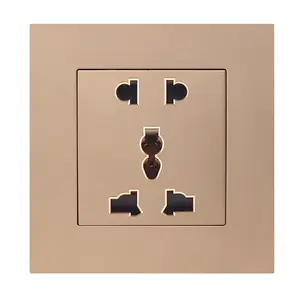 Wholesale Pc And Gold Panel Switch Sockets Color Electrical Bs Standard Wall Electrical Switches