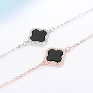 Fashion Trend S925 Silver Classic Clover Bracelet 18k Rose Gold Plated Women Lucky Bracelet Jewelry Gift